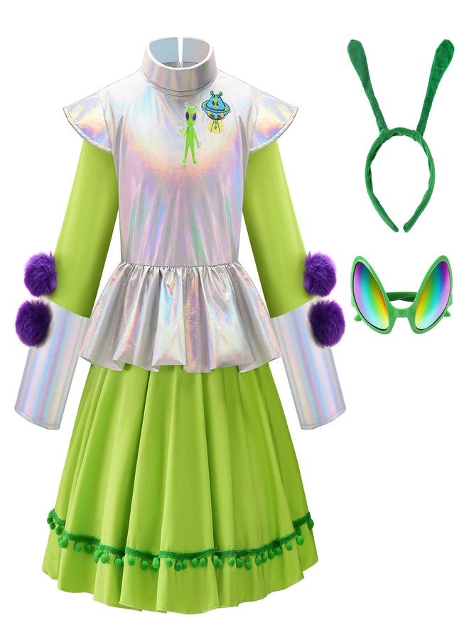 ReliBeauty Alien Costume for Girls Costume Kids Halloween Toddler,4T-5/110 Green - Image 1